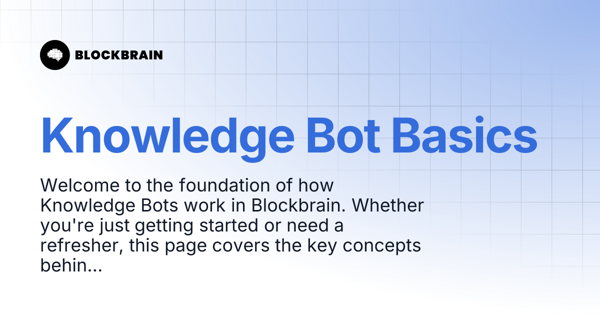 Knowledge Bot Basics | Blockbrain B2B Guide (EN)
