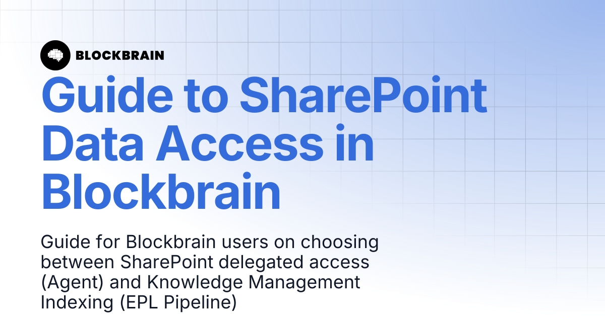 Guide to SharePoint Data Access in Blockbrain | Blockbrain B2B Guide (EN)